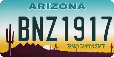 AZ license plate BNZ1917