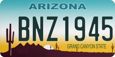 AZ license plate BNZ1945