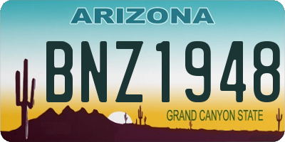 AZ license plate BNZ1948