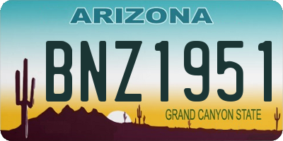 AZ license plate BNZ1951