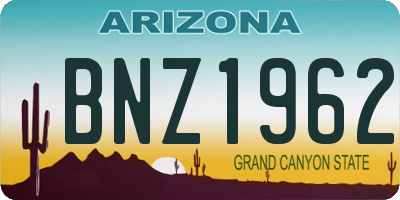 AZ license plate BNZ1962