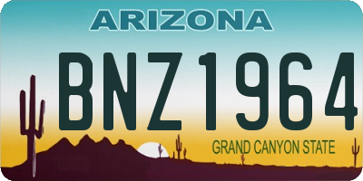 AZ license plate BNZ1964