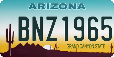 AZ license plate BNZ1965