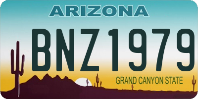 AZ license plate BNZ1979
