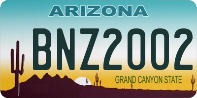 AZ license plate BNZ2002