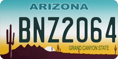 AZ license plate BNZ2064