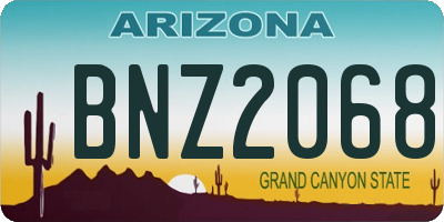 AZ license plate BNZ2068