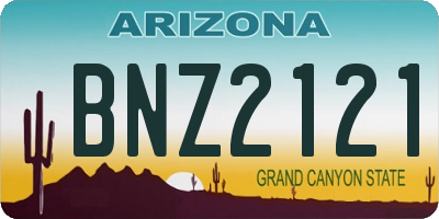 AZ license plate BNZ2121