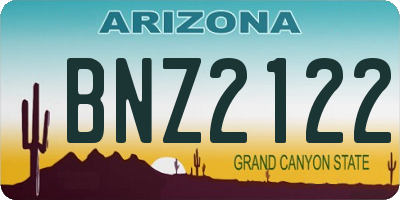 AZ license plate BNZ2122