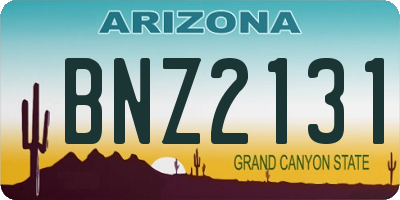 AZ license plate BNZ2131