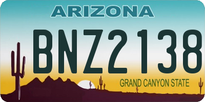AZ license plate BNZ2138