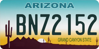 AZ license plate BNZ2152
