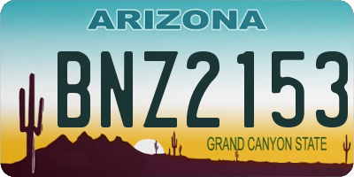 AZ license plate BNZ2153