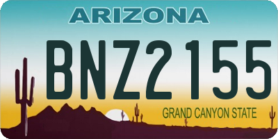 AZ license plate BNZ2155