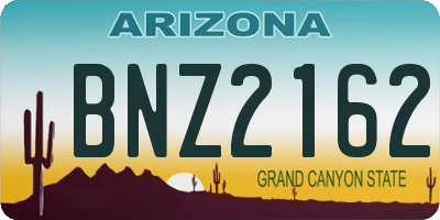 AZ license plate BNZ2162