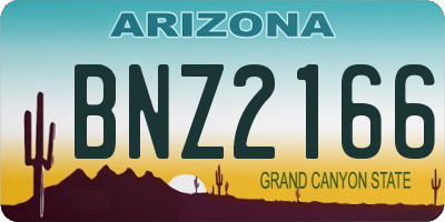 AZ license plate BNZ2166
