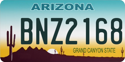 AZ license plate BNZ2168