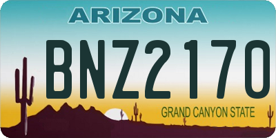 AZ license plate BNZ2170