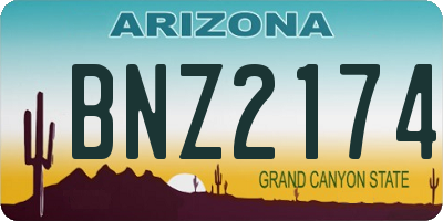 AZ license plate BNZ2174