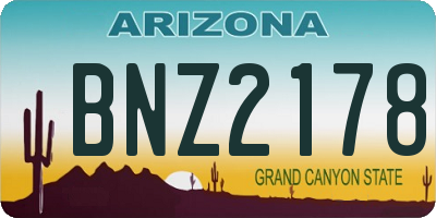 AZ license plate BNZ2178