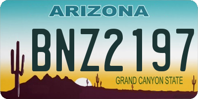 AZ license plate BNZ2197