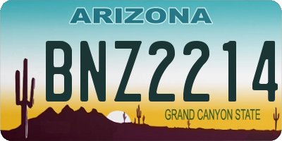 AZ license plate BNZ2214