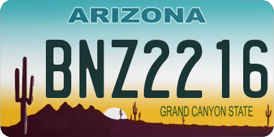 AZ license plate BNZ2216