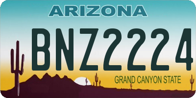 AZ license plate BNZ2224