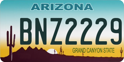 AZ license plate BNZ2229