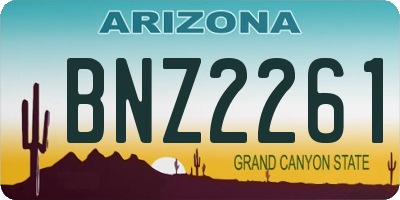 AZ license plate BNZ2261