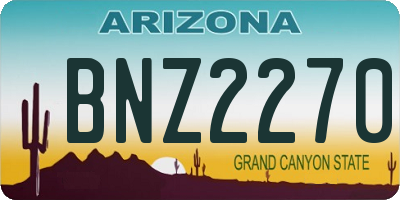 AZ license plate BNZ2270