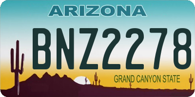 AZ license plate BNZ2278