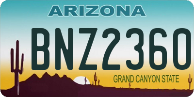 AZ license plate BNZ2360