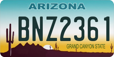 AZ license plate BNZ2361