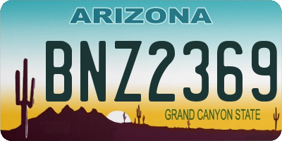 AZ license plate BNZ2369
