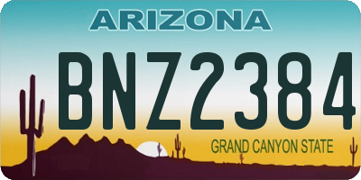 AZ license plate BNZ2384