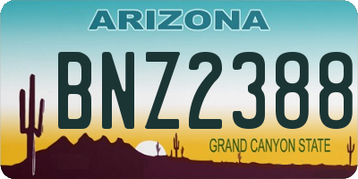 AZ license plate BNZ2388