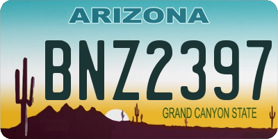 AZ license plate BNZ2397