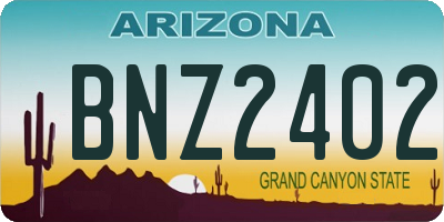 AZ license plate BNZ2402