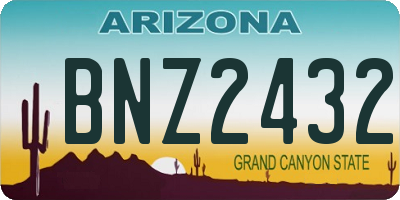 AZ license plate BNZ2432