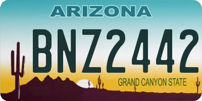 AZ license plate BNZ2442