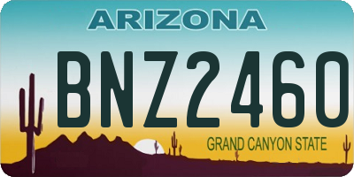 AZ license plate BNZ2460