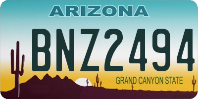 AZ license plate BNZ2494