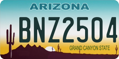 AZ license plate BNZ2504