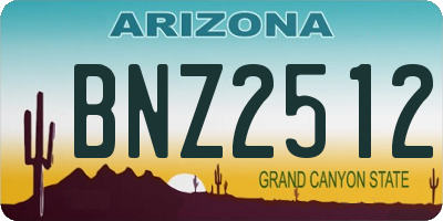 AZ license plate BNZ2512