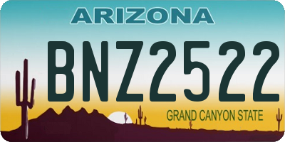 AZ license plate BNZ2522