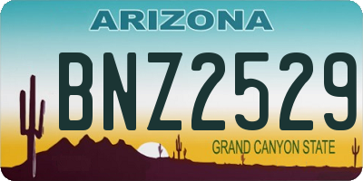 AZ license plate BNZ2529