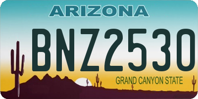 AZ license plate BNZ2530