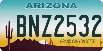 AZ license plate BNZ2532