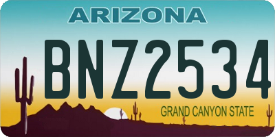 AZ license plate BNZ2534